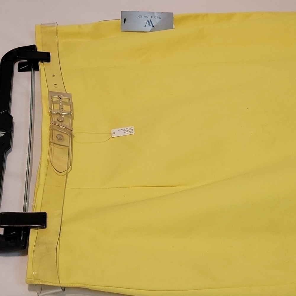 𝅺worthington Electric Yellow Belted Skirt - Picture 5 of 9